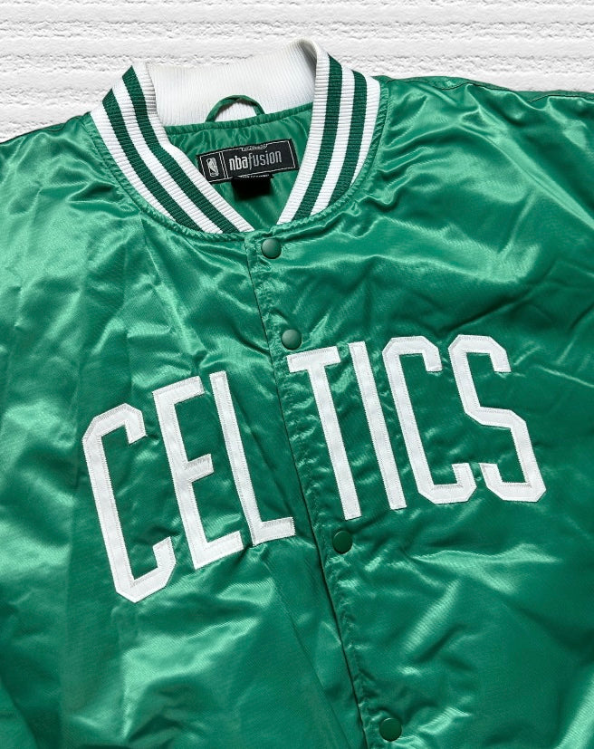 Vintage Boston Celtics Satin Bomber Jacket (XL)