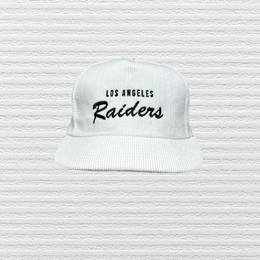 Los Angeles Raiders Vintage Corduroy Script Trucker Style Hat Cap