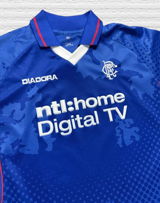 Glasgow Rangers 2002/03 Home Soccer / Football Jersey by Diadora Size Large