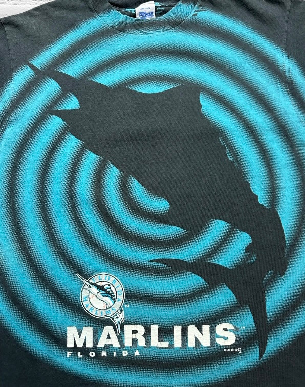 Florida Marlins Vintage 1993 Salem Sportswear Shadow T-Shirt (L)