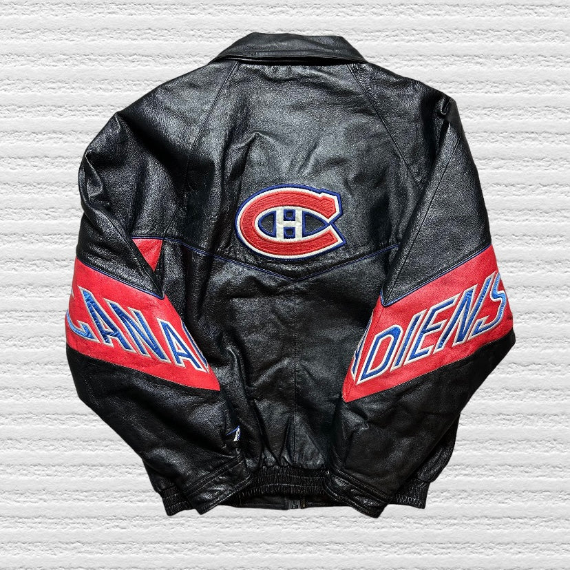 Montreal Canadiens Vintage 90s Pro Player Leather Jacket Fits (L)