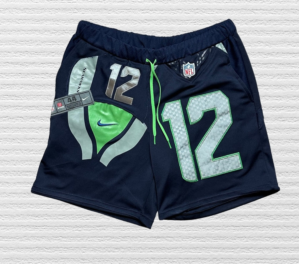 Seattle Seahawks Reworked Jersey Shorts Size XL