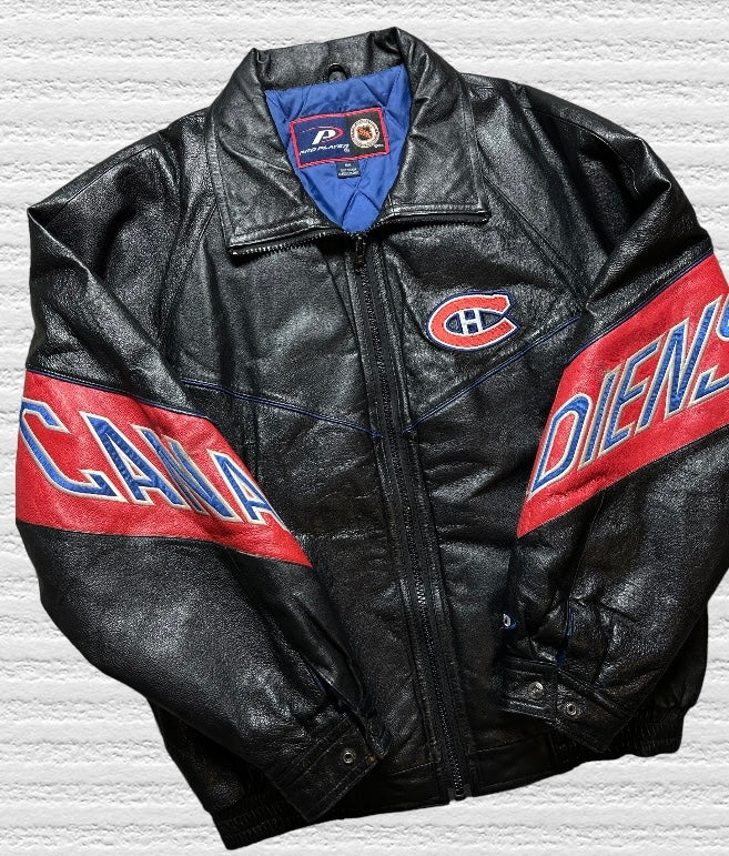 Montreal Canadiens Vintage 90s Pro Player Leather Jacket Fits (L)