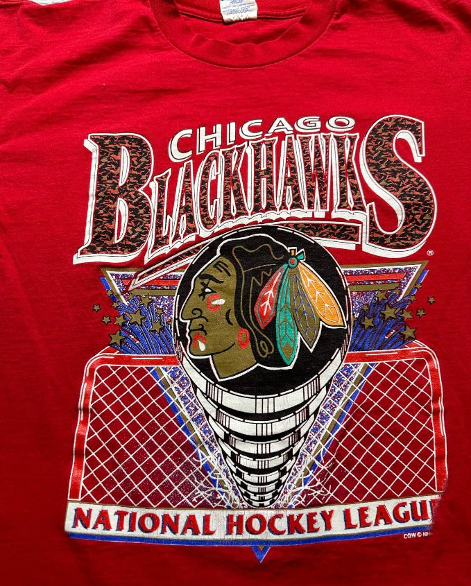 Chicago Blackhawks Vintage 90s T-Shirt Fits (L)