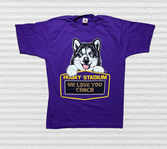 Washington Huskies Vintage 90s Husky Stadium T-Shirt Size Large