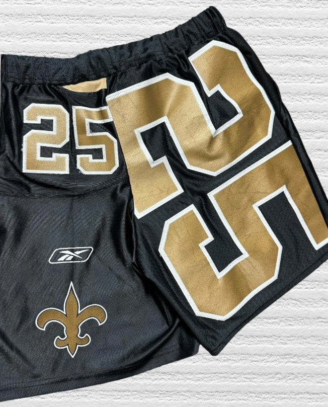 New Orleans Saints Reworked Jersey Shorts Size Large