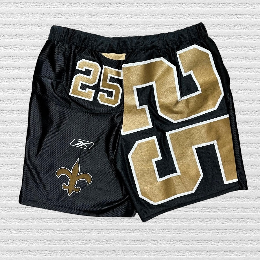 New Orleans Saints Reworked Jersey Shorts Size Large