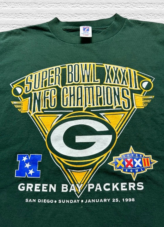 Green Bay Packers 1998 NFC Champions Vintage T-Shirt Fits Large