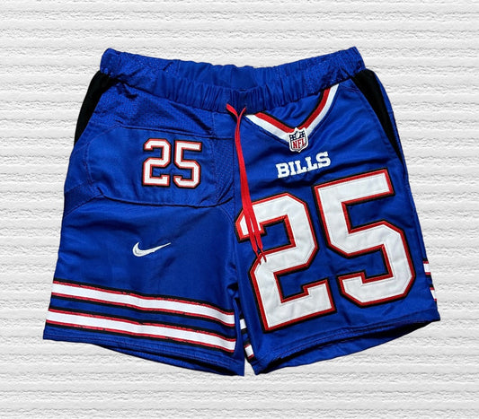 Buffalo Bills Reworked Jersey Shorts Size Large