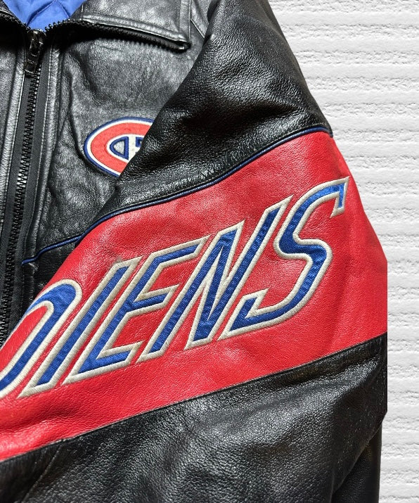 Montreal Canadiens Vintage 90s Pro Player Leather Jacket Fits (L)