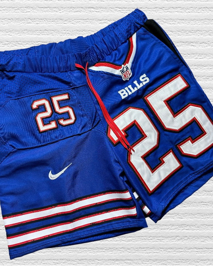 Buffalo Bills Reworked Jersey Shorts Size Large