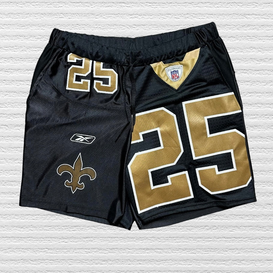 New Orleans Saints Reworked Jersey Shorts Size Large