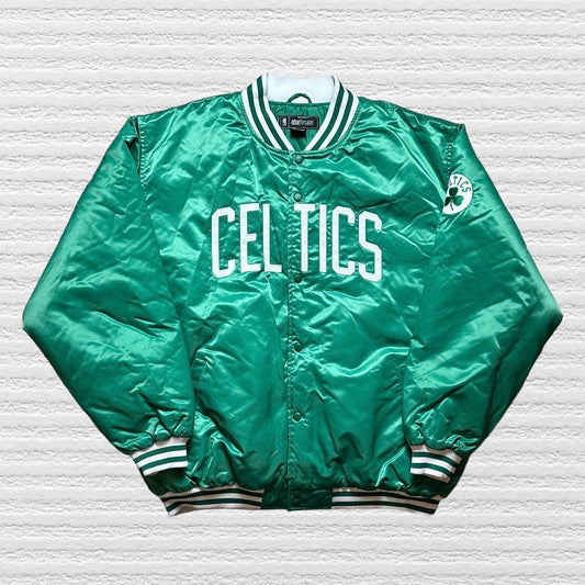 Vintage Boston Celtics Satin Bomber Jacket (XL)