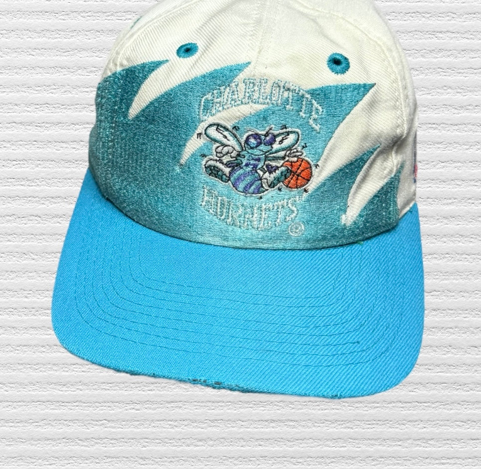 Charlotte Hornets Vintage 90s Shark Tooth Logo Athletic SnapBack Hat