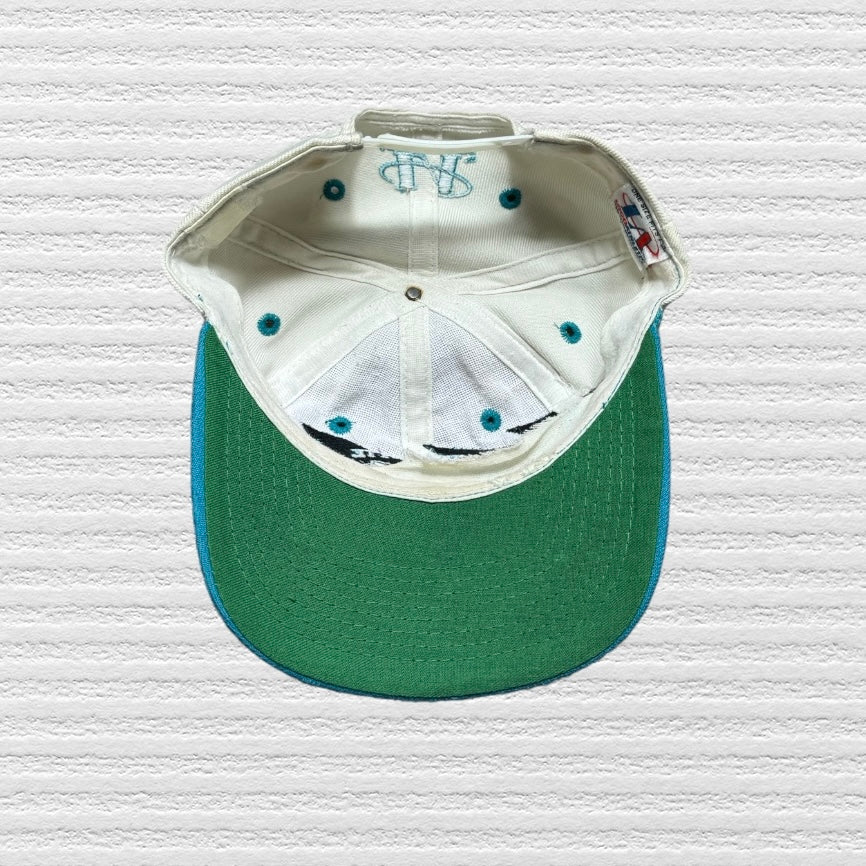 Charlotte Hornets Vintage 90s Shark Tooth Logo Athletic SnapBack Hat