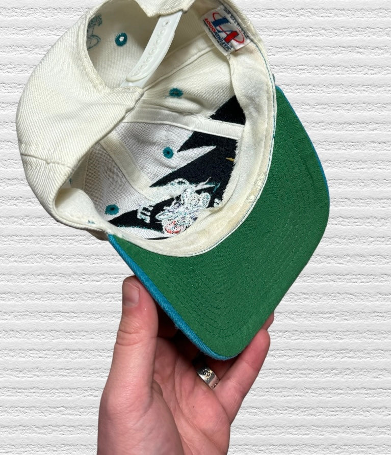 Charlotte Hornets Vintage 90s Shark Tooth Logo Athletic SnapBack Hat