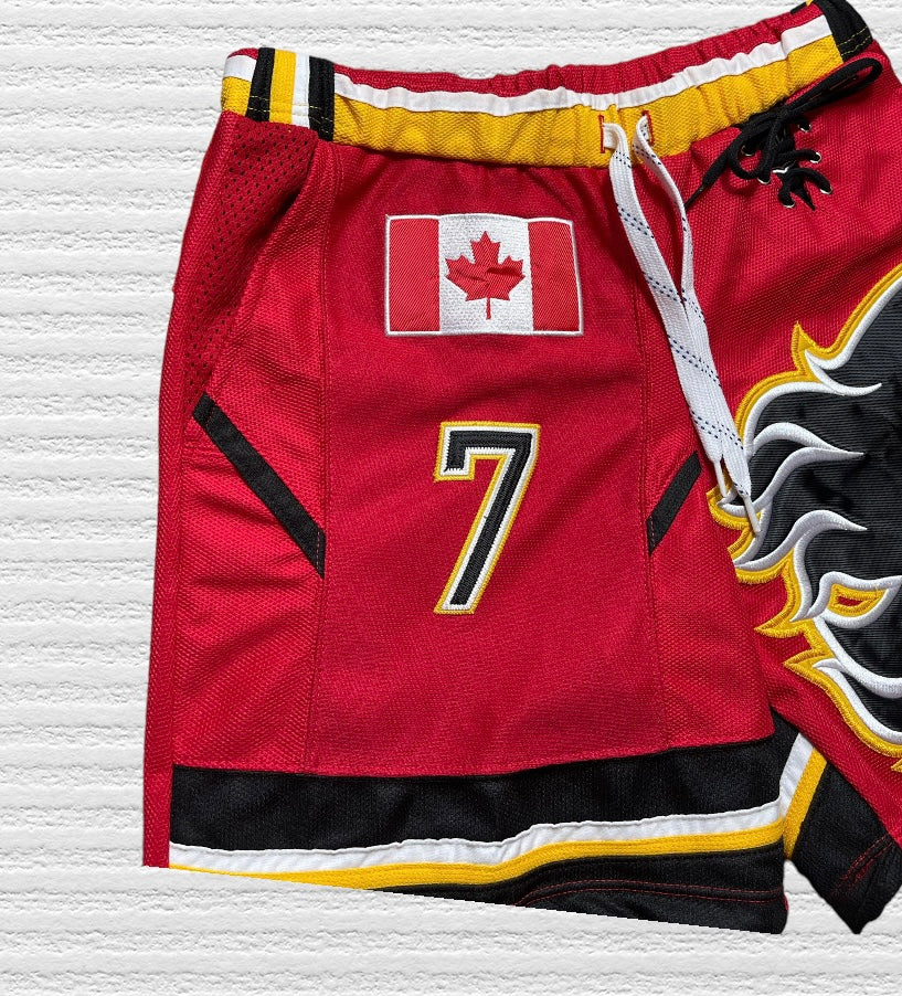 Reworked Calgary Flames Jersey Shorts (L)