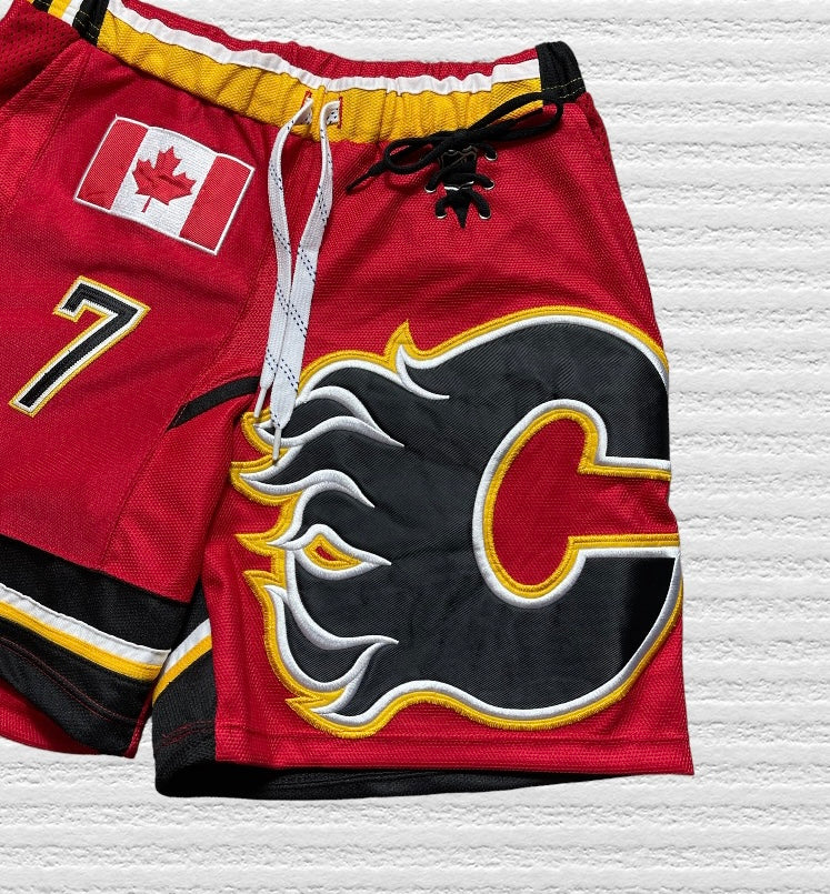 Reworked Calgary Flames Jersey Shorts (L)