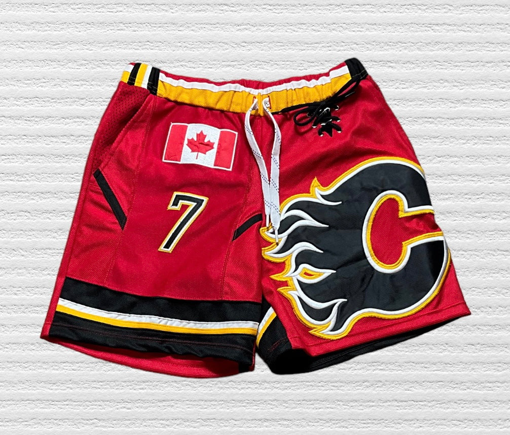 Reworked Calgary Flames Jersey Shorts (L)