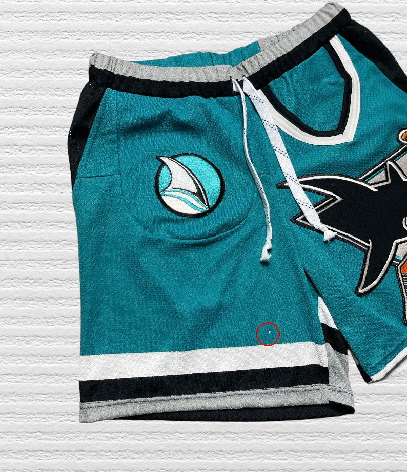 Reworked Vintage San Jose Sharks Jersey Shorts (L)