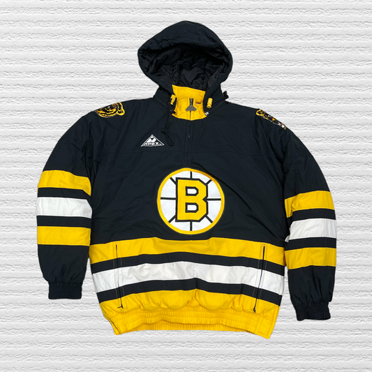 Vintage Boston Bruins 90s Apex One Pullover Bomber Jacket (M)