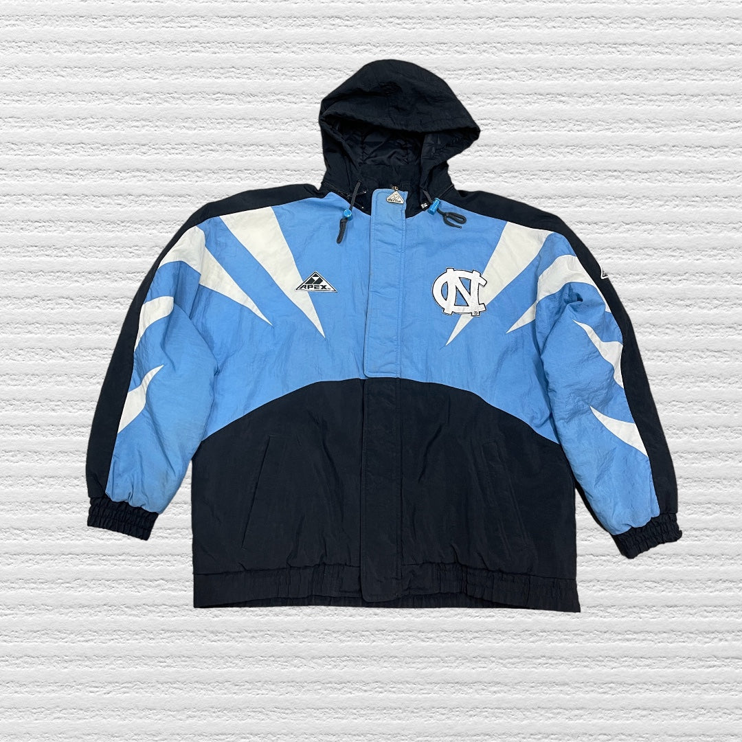 Vintage 90s UNC Tar Heels Sharktooth Puffer Jacket (L)